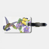 ハチドリの鳥の蝶花の花のラベル ラゲッジタグ (裏面横)