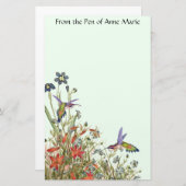 ハチドリの鳥の野性生物によっては花柄が開花します 便箋