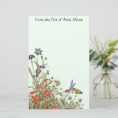 ハチドリの鳥の野性生物によっては花柄が開花します 便箋