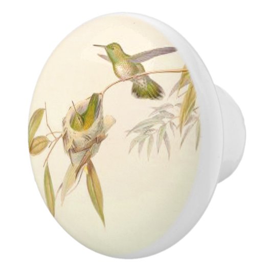 ハチドリの鳥の野性生物の巣の庭のノブ セラミックノブ (右)