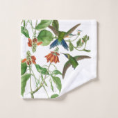 ハチドリの鳥の野性生物の花のBathタオルセット バスタオルセット (ウォッシュタオル)