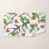 ハチドリの鳥の野性生物の花のBathタオルセット バスタオルセット (ハンドタオル)