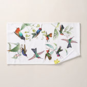 ハチドリの鳥の野性生物の花のBathタオルセット バスタオルセット (ハンドタオル)