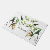 ハチドリの鳥の野性生物の花歓迎されたDorrmat ドアマット (アングル)