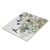 ハチドリの鳥の野性生物動物の花のタイル タイル (側面)