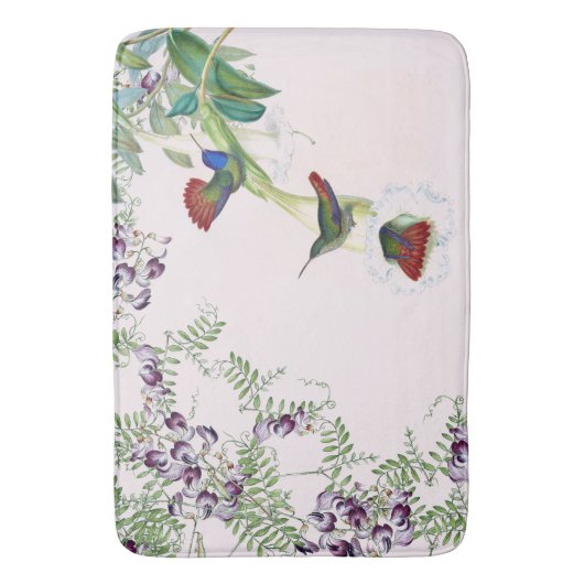 ハチドリの鳥の野生の花によってはバス・マットが開花します バスマット (正面縦)