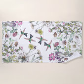 ハチドリの鳥の野生の花によってはビーチタオルが開花します ビーチタオル (正面)