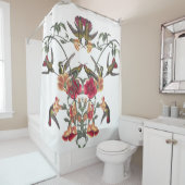 ハチドリの鳥のAudubonの花のシャワー・カーテン シャワーカーテン (インサイチュ)