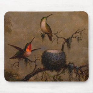ハチドリの鳥ビクトリアンの巣絵画の マウスパッド