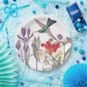 ハチドリの鳥動物の花の紙皿 ペーパープレート (パーティー)