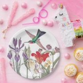 ハチドリの鳥動物の花の紙皿 ペーパープレート (パーティー)