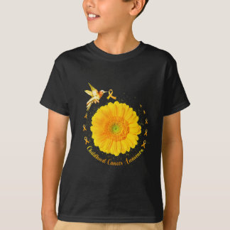 ハチドリの黄色いひまわり 小児がん啓発 Tシャツ