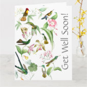 ハチドリは私たち全員からすぐに元気になるビッグカード カード (黄色い花)