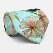 ハチドリコリブリグリーンリーフ春ビブ ネクタイ (ロール)