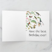 ハチドリバードフラワーフローラB'dayグリーティングカード カード (内部)