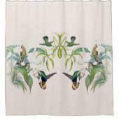 ハチドリバードランフラワーシャワーカーテン シャワーカーテン (正面)