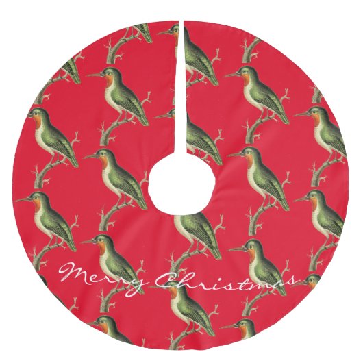 ハチドリパーチサンダー_コーブ  ブラッシュドポリエステルツリースカート (正面)