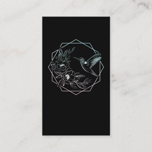 ハチドリフラワー野鳥観察自然鳥愛好家 名刺 (正面)