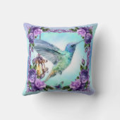 ハチドリポリエステル装飾用クッション16" x 16" クッション (裏面)