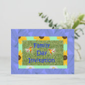 ハチドリ付き家族の日の招待状 招待状 (スタンド正面)