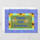 ハチドリ付き家族の日の招待状 招待状 (正面/裏面)