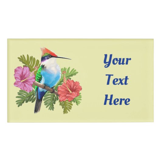 ハチドリ休息とヒビシ 名札 (正面)