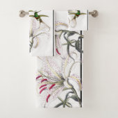 ハチドリ及びアジアユリの花のBathタオルセット バスタオルセット (インサイチュ)