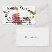 ハチドリ及び花の名刺 名刺 (正面/裏面)