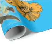 ハチドリ及び花束紙 ラッピングペーパー (ロールコーナー)