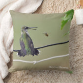 ハチドリ及び蜂蜜の蜂 クッション (ブランケット)