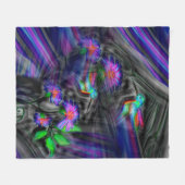 ハチドリ夜飛行 フリースブランケット (正面(横))