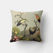 ハチドリ家族およびAppleの花の枕 クッション (裏面)
