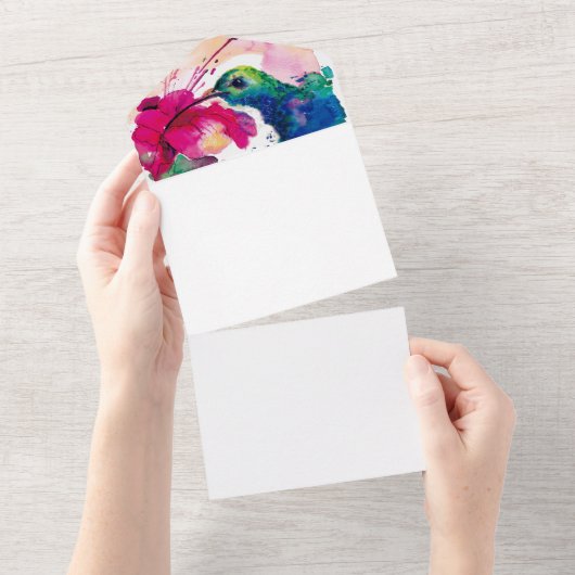 ハチドリ招待状 オールインワン招待状 (貼ってはがせる)