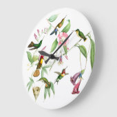 ハチドリ花鳥野生動物フローラ ラージ壁時計 (傾斜)