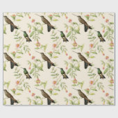 ハチドリ葉アイボリー ラッピングペーパー (フラット)