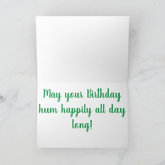 ハチドリ誕生日 カード (内部)