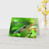 ハチドリ誕生日 カード (黄色い花)