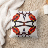 ハチドリ赤紫かわいい鳥 クッション (ブランケット)