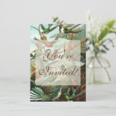 ハチドリ鳥の野生生物絵画クラシック 招待状 (スタンド正面)