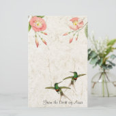 ハチドリ鳥フローラ動物文房具 便箋 (スタンド正面)