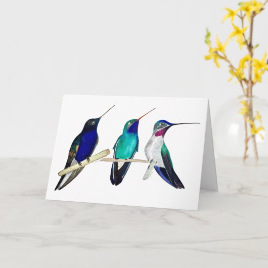 ハチドリ カード (黄色い花)