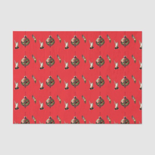 ハチドリ クリスマス ギフトバッグ 薄葉紙 (正面)