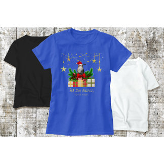 ハチドリ クリスマスTシャツ "ブルー" Tシャツ