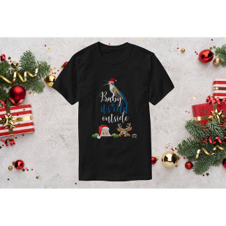ハチドリ クリスマスTシャツ-寒くなってきたね ベイビー Tシャツ