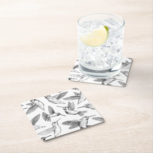 ハチドリ スクエアペーパーコースター (インサイチュ)