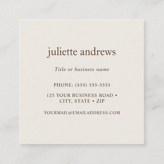 ハチドリ スクエア名刺 (裏面)