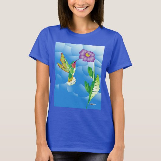 ハチドリ：スタイリッシュなデザイン Tシャツ (正面)