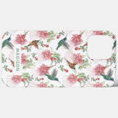 ハチドリ フクシア 水彩花柄 オリジナル Case-Mate iPhoneケース (裏面 (横))