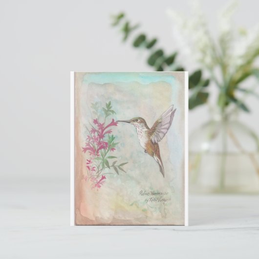 ハチドリ ポストカード (スタンド正面)