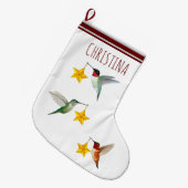 ハチドリ ラージクリスマスストッキング (正面 (吊り時))